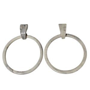 Vintage Faux Marble Acrylic Hoop Earrings Retro 80s 90s Fashion Jewelry Women